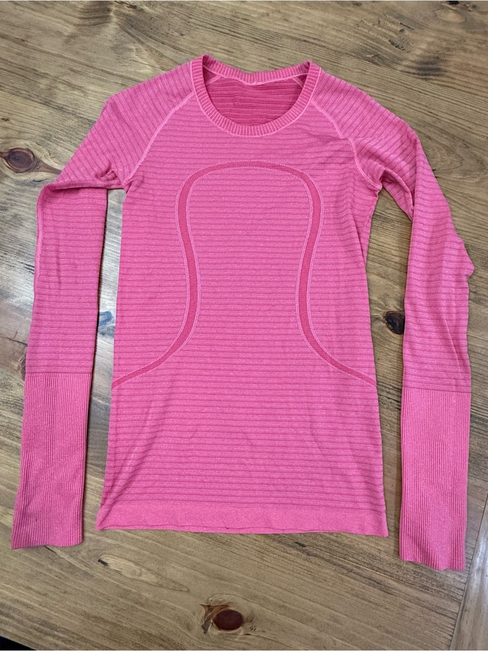 Lululemon Pink Striped Long Sleeve Swiftly Tech Shirt